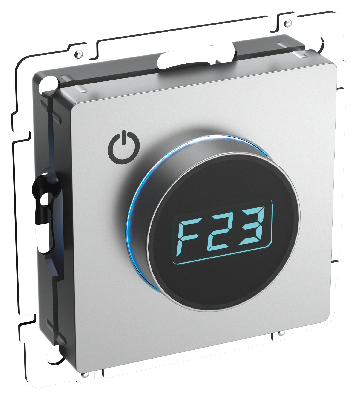 BRITE Термостат электронный с индикацией ТС10-1-БрА алюминий IEK