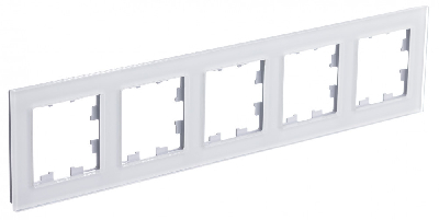 ATLASDESIGN NATURE рамка пятипостовая, ОРГАНИЧЕСКОЕ СТЕКЛО БЕЛЫЙ