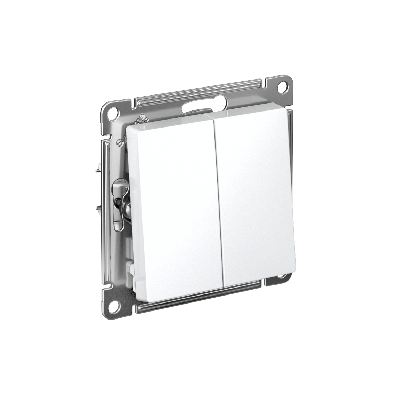 Выключатель двухклавишный ATLASDESIGN схема 5 10АХ механизм белый