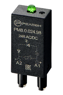 Модуль индикации и защиты, LED + Варистор (24В AC/DC)