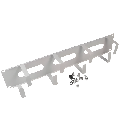 Кабельный органайзер 19' 2U. 5 колец. метал. цвет серый (RAL 7035)
