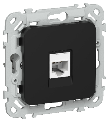 FLITE Розетка компьютерная RJ45 категория 6 UTP РК6-1-0-ФлЧ черный IEK