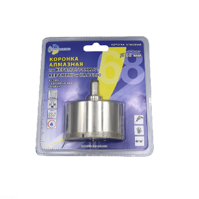 Коронка алмазная по керамике и кафелю с центрирующим сверлом 68мм