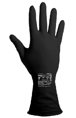 Перчатки химостойкие латексные Тип КЩС-1, толщина 0,7 мм,  чёрные ArmProtect LX510,  р.S (7)