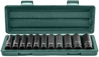 Набор головок торцевых ударных глубоких 1/2''DR, 10-24 мм, 11 предметов