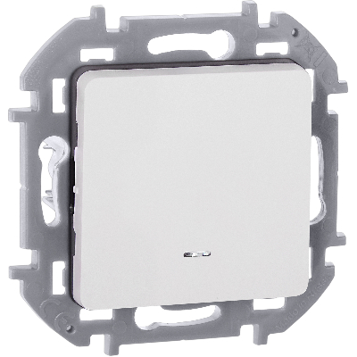 Переключатель одноклавишный с подсветкой/индикацией INSPIRIA 10 AX 250 В~ белый