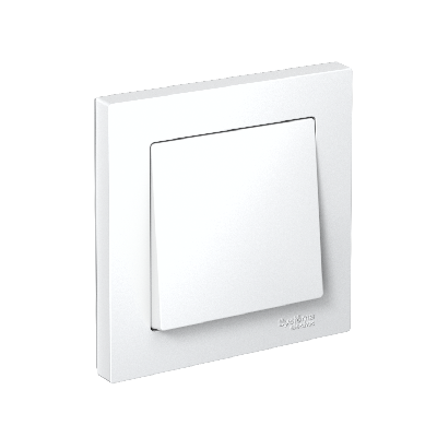 Выключатель одноклавишный ATLASDESIGN схема 1 10АХ в сборе белый