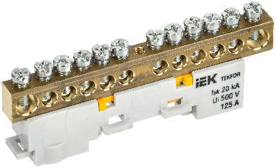 TEKFOR Шина PE земля неизолированная на универсальном держателе 8х12-12-Ж IEK