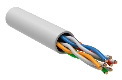 Витая пара U/UTP кат.5E 24AWG 4 пары PVCLS        нг(А)-LSLTx 1м белый РФ/Т