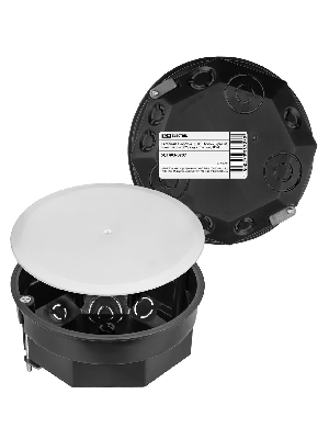 Распаячная коробка СП D103х50мм крышка метал. лапки IP20 инд. штрихкод TDM