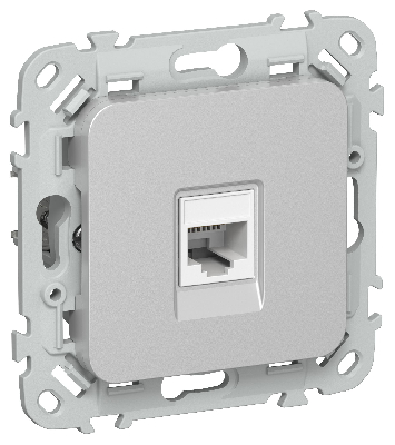 FLITE Розетка компьютерная RJ45 категория 5Е UTP РК5е-1-0-ФлА алюминий IEK