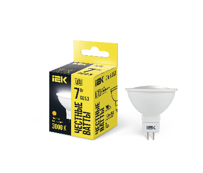 Лампа светодиодная LED 7вт 230в GU5.3 тепло-белый ECO