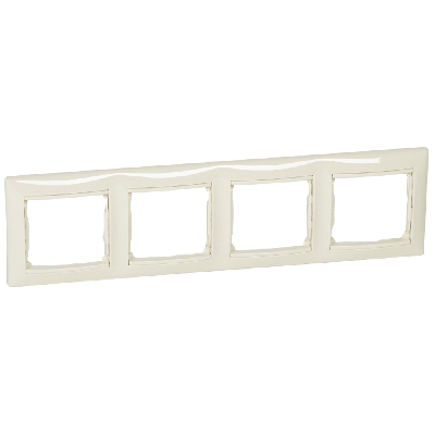 VALENA Рамка горизонтальная 4 поста слоновая кость