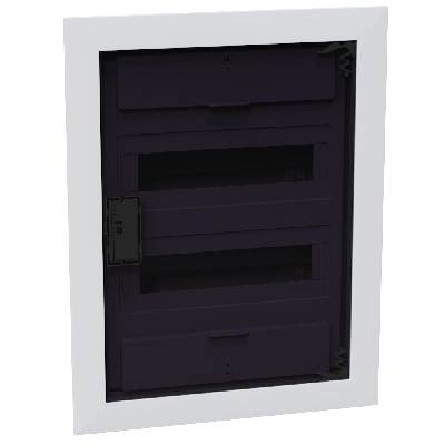 Щит распределительный встраиваемый с пласт. черной прозрачной дверцей на 24 модуля, OptiBox Pro 24-VKR-IP40