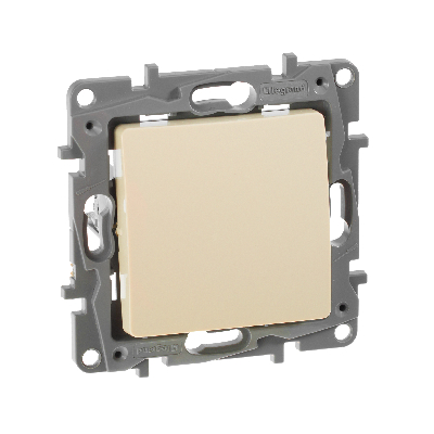 Выключатель одноклавишный, слоновая кость безвинтовые зажимы 10АХ