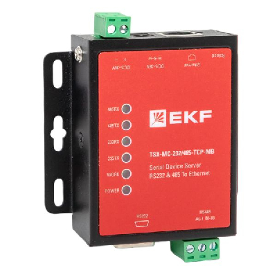 Преобразователь RS-232/485 в Ethernet, Modbus TCP/RTU/ASCII TSX EKF