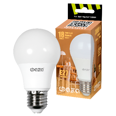 Лампа светодиодная LED 18Вт E27 3000K груша 230/50 ФАZА