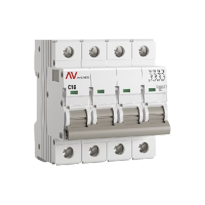 Выключатель автоматический AV-6 4P 16A (C) 6кА AVERES