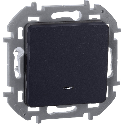 Переключатель одноклавишный с подсветкой/индикацией INSPIRIA 10 AX 250 В~ антрацит