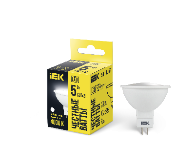 Лампа светодиодная LED 5вт 230в GU5.3 белый ECO