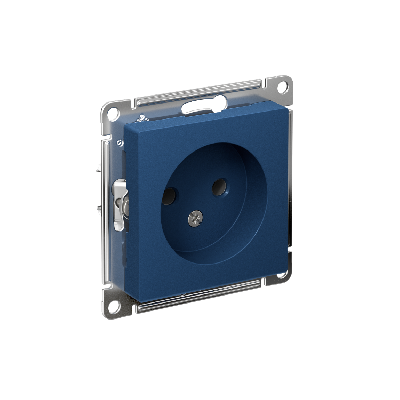 ATLASDESIGN РОЗЕТКА без заземления без шторок, 16А, механизм, АКВАМАРИН