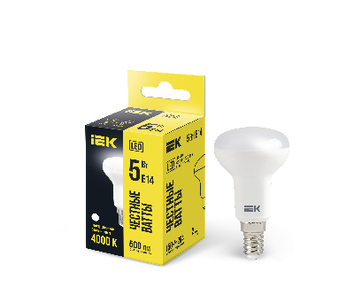 Лампа светодиодная LED рефлекторная 5вт E14 R50 белый ECO