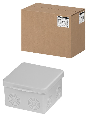 Распаячная коробка ОП 80х80х50мм крышка IP54 7вх. без гермовводов TDM