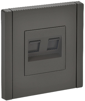 FORTE&PIANO Розетка компьютерная двойная RJ45 кат.5E FP333 серый IEK