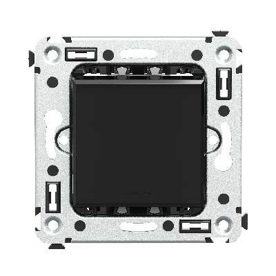 Выключатель одноклавишный, в стену, ''Черный квадрат''