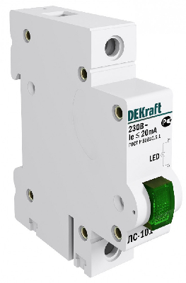 Лампа сигнальная светодиодная ЛС-101 DIN 1п зеленая 220В