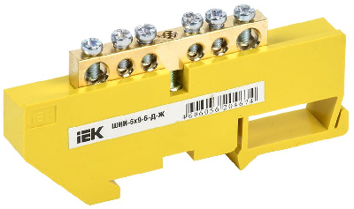 Шина PE ''земля'' на DIN-изол ШНИ-6х9-6-Д-Ж IEK