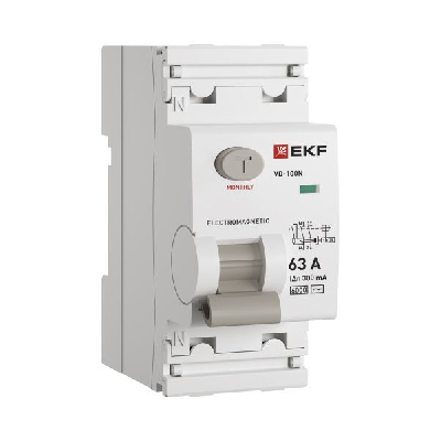 Выключатель дифференциального тока ВД-100N 2P 63А 300мА тип AC эл-мех 6кА PROXIMA