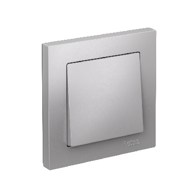 Выключатель одноклавишный ATLASDESIGN схема 1 10АХ в сборе алюминий