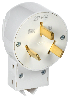 Вилка разборная для плиты с з/к 32А белая Впл10-К IEK
