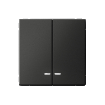 ARTGALLERY 2-клавишный ВЫКЛЮЧАТЕЛЬ с подсветкой, сх.5а, 10АХ, механизм, быстрозажимные клеммы, БАЗАЛЬТ