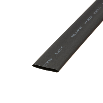 Термоусаживаемая трубка 25,0 12,5 мм, черная, упаковка 10 шт. по 1 м, REXANT