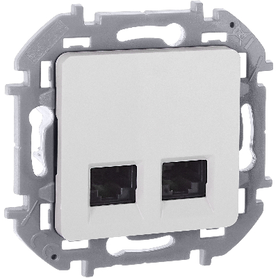 Розетка компьютерная двойная RJ45 категория 6 UTP белый INSPIRIA