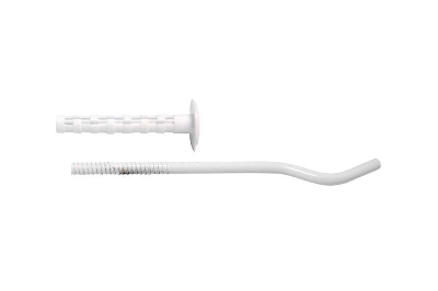 Кронштейн для радиатора штыревой круглый с дюбелем белый (9-240 мм)