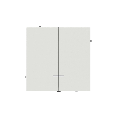 Выключатель двухклавишный с подсветкой, KANT, белый песок