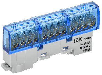 TEKFOR Шина N ноль изолированная на универсальном держателе 6х9-12-С IEK