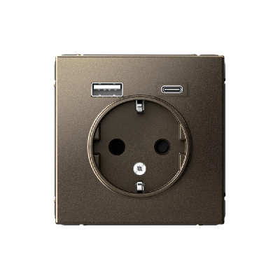 ARTGALLERY розетка 16А с 2 USB A+C, 5В/2,4А/3,0А, 2х5В/1,5А, механизм, мокко