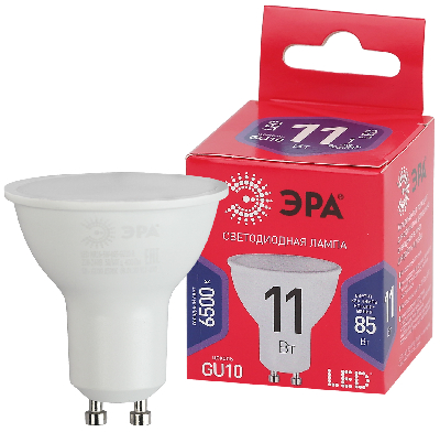 Лампа светодиодная LED 11 Вт 880Лм 6500К софит холодный GU10 220-240В LED MR16-11W-865-GU10 Red Line