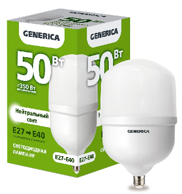 Лампа светодиодная HP 50Вт 230В 4000К E27-E40 GENERICA