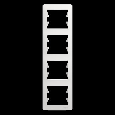 GLOSSA Рамка 4 поста вертикальная белый