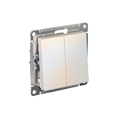 ATLASDESIGN 2-клавишный переключатель, перекрестный, 2 x сх. 7, 10АХ, механизм, ЖЕМЧУГ