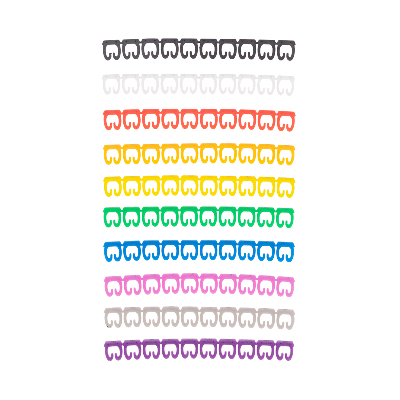 Кабельный маркер (клипса),  4...6 мм, цифры 0-9, 10 цветов, блистер (MR-55), REXANT