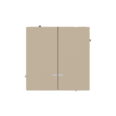 Переключатель двухклавишный с подсветкой, KANT, ванильный марципан