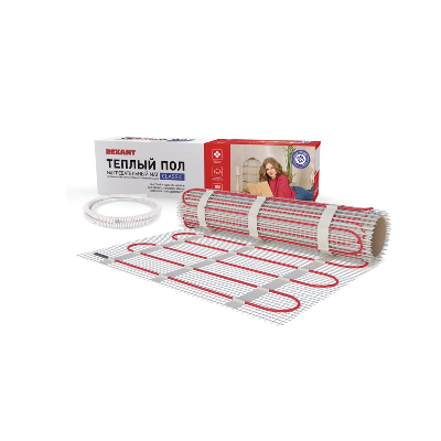Теплый пол, нагревательный мат Classic RNX-15-2250, двухжильный, с экраном, площадь 15 кв м, 0.5х30 м, 2250 Вт, REXANT