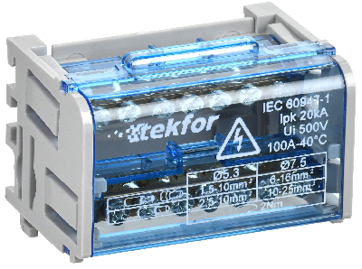 TEKFOR Шины на DIN-рейку (кросс-модуль) ШНК 2х7 L+PEN IEK
