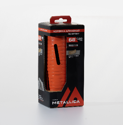 Коронка алмазная сегментная удлин. 68x150 мм, М16, без хвостовика, по бетону